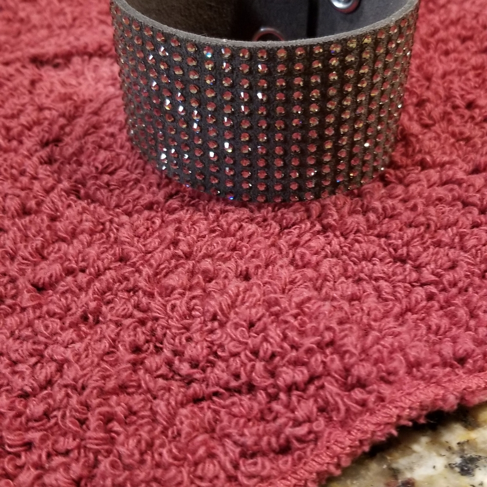 Mk leather and rhinestone bling